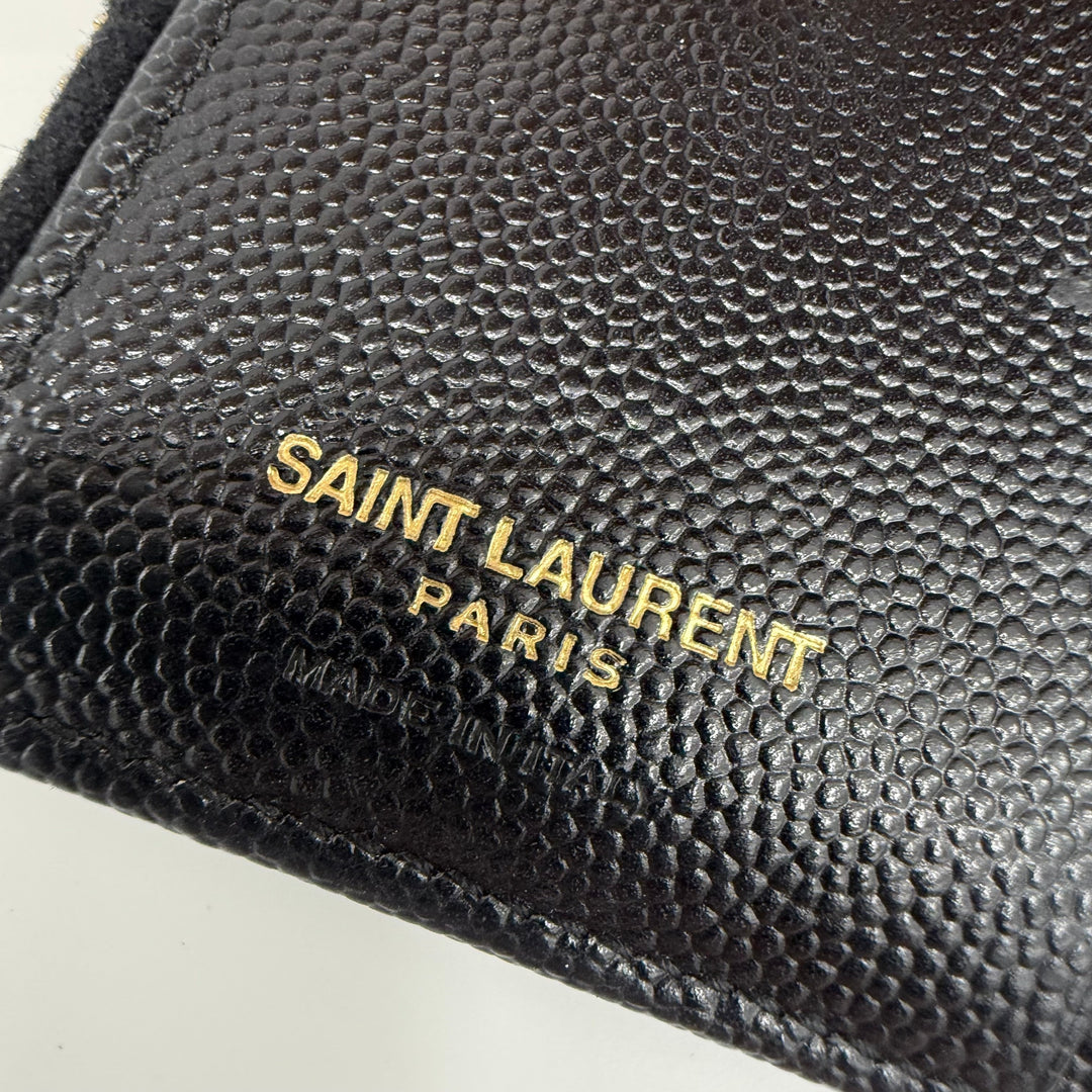YSL Saint Laurent Black Cassandre Bifold Wallet