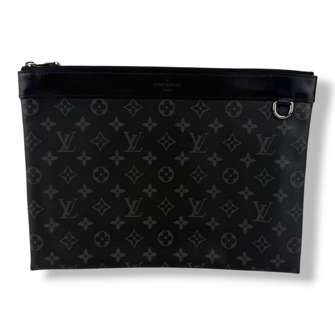 Louis Vuitton Black Monogram Pochette Eclipse Clutch Pouch