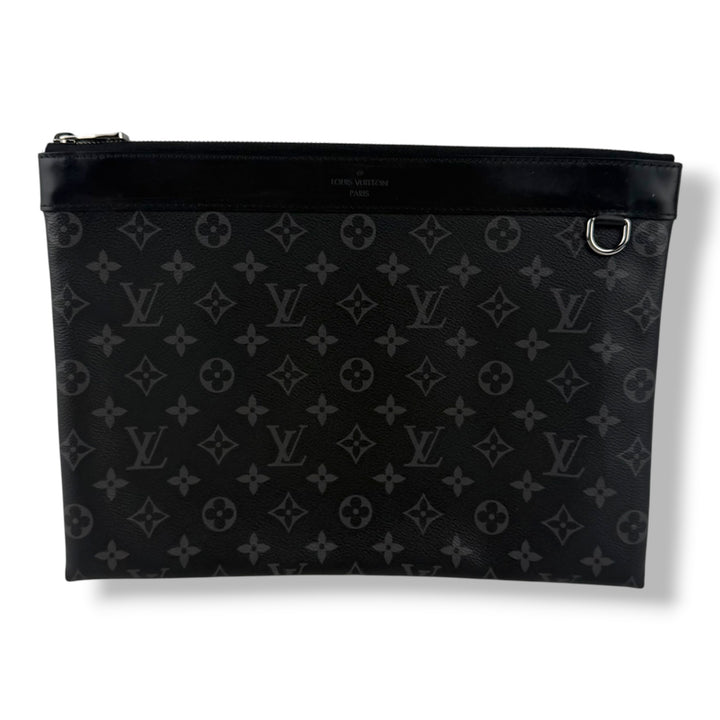 Louis Vuitton Black Monogram Pochette Eclipse Clutch Pouch