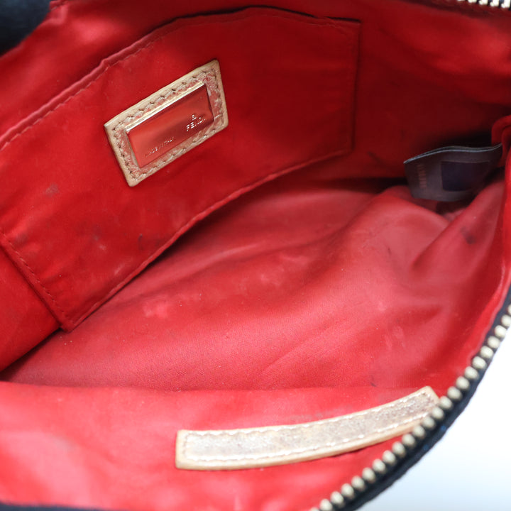 Fendi FF Zucchino Baguette Black/Multi Handbag