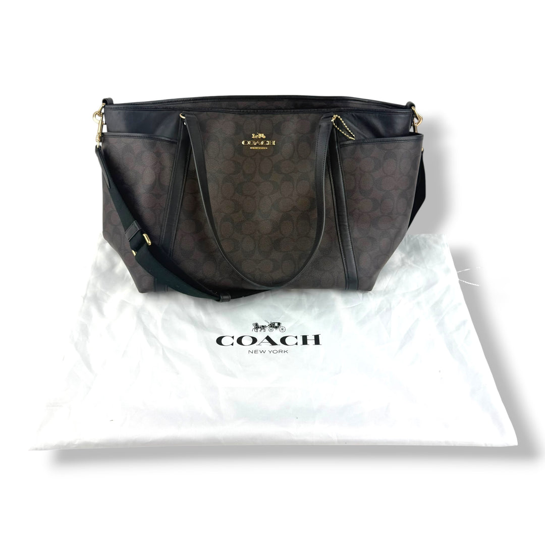 Coach Signature Baby Changing Brown Handbag