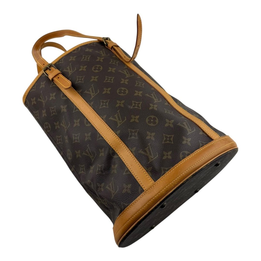 Louis Vuitton GM Bucket Tote Brown Monogram Handbag