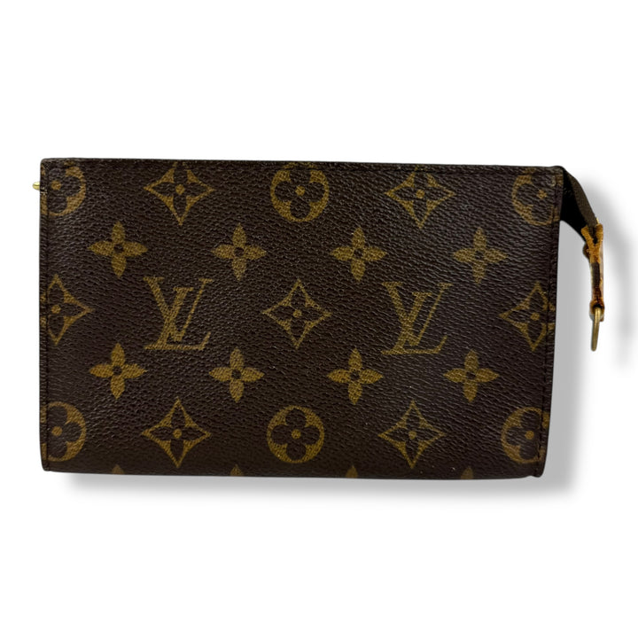 Louis Vuitton Brown Monogram Classic Signature Bucket Pouch W/ Added Chain