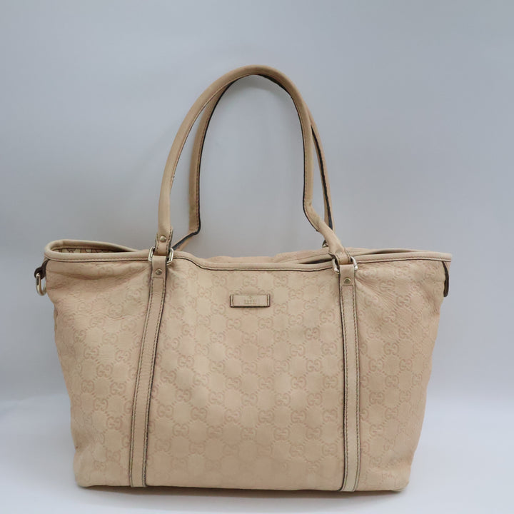 Gucci Guccissima Beige Leather Tote Bag