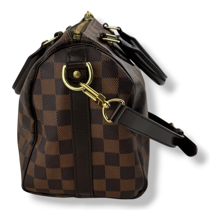 Louis Vuitton Damier Ebene Brown Speedy Bandouliere 25 Handbag