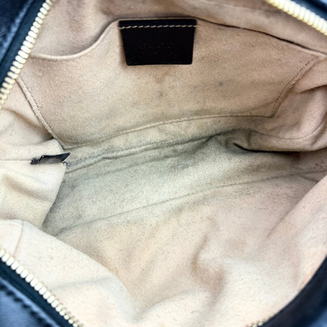 Gucci GG Marmont Beige/Black Leather Small Handbag