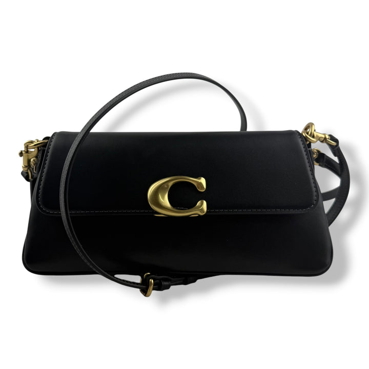 Coach Jet Black Grained Leather Handbag
