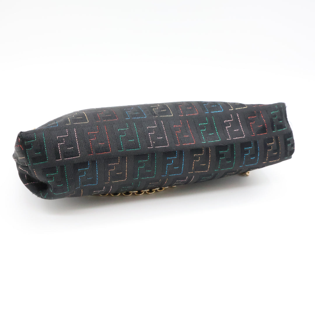Fendi FF Zucchino Baguette Black/Multi Handbag