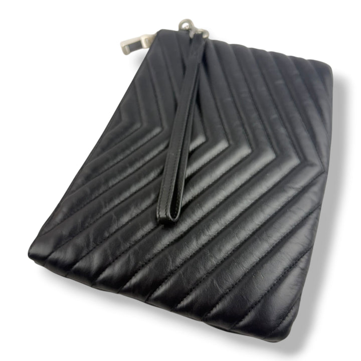 Saint Laurent Cassandre Matalesse Jolie Black Clutch Pouch