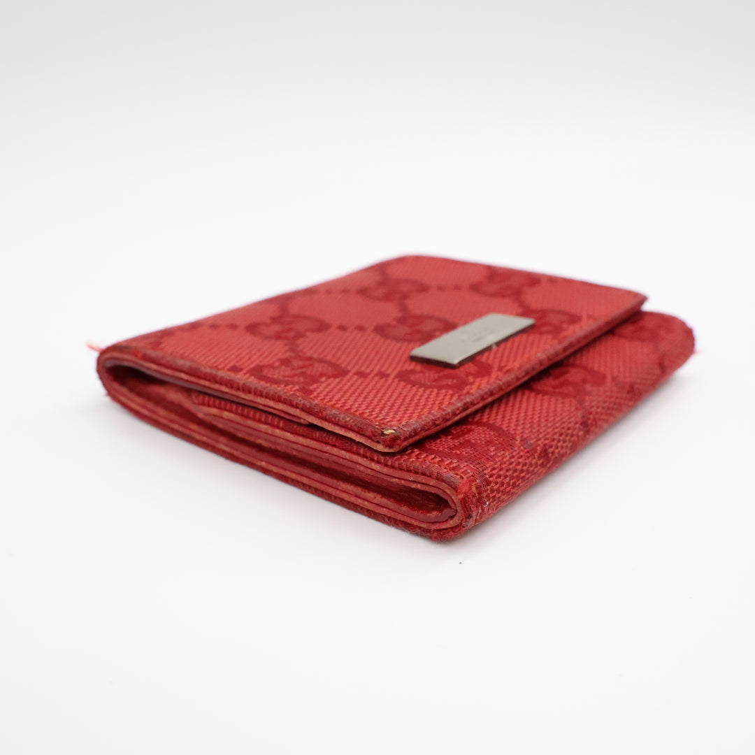 Gucci GG Red Canvas Coin Pouch
