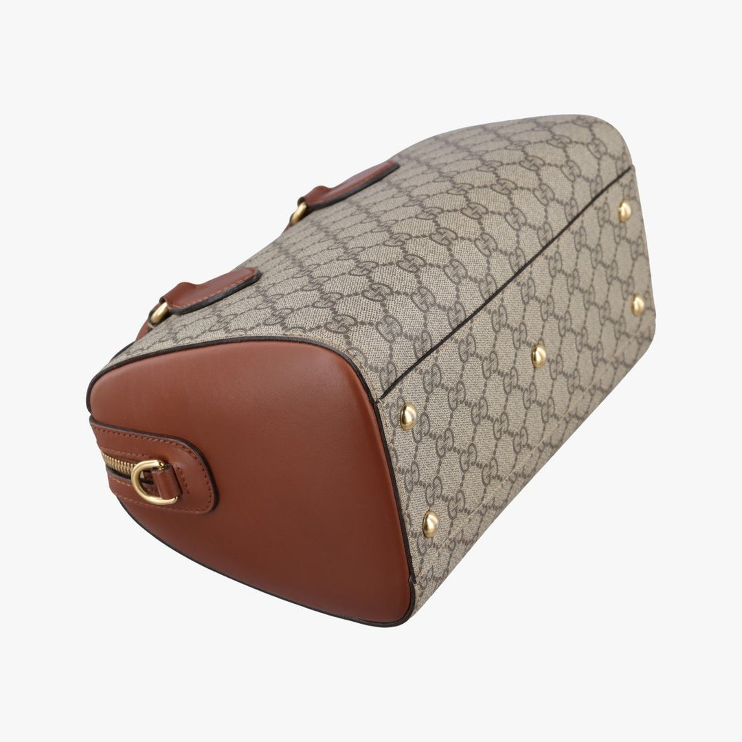 Gucci GG Beige Monogram Supreme Canvas Boston Crossbody