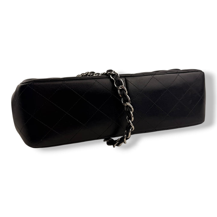 Chanel Double Classic Lambskin Black Flap Handbag Large