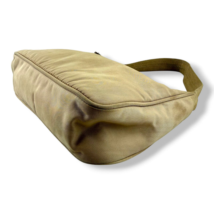 Prada Beige Nylon Re-Nylon Re-Edition 2005 Pochette Handbag