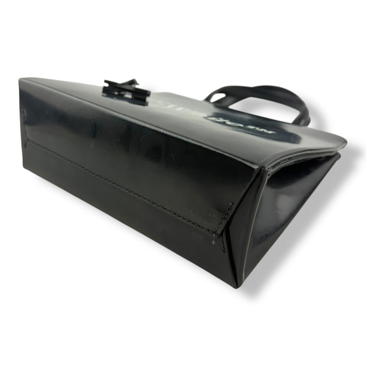 Off-White Mini Box Black Patent Leather Tote Bag