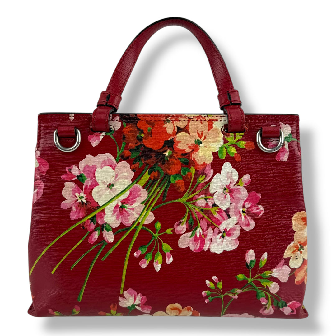 Gucci GG Blooms Bamboo Tote Top Handle Bag