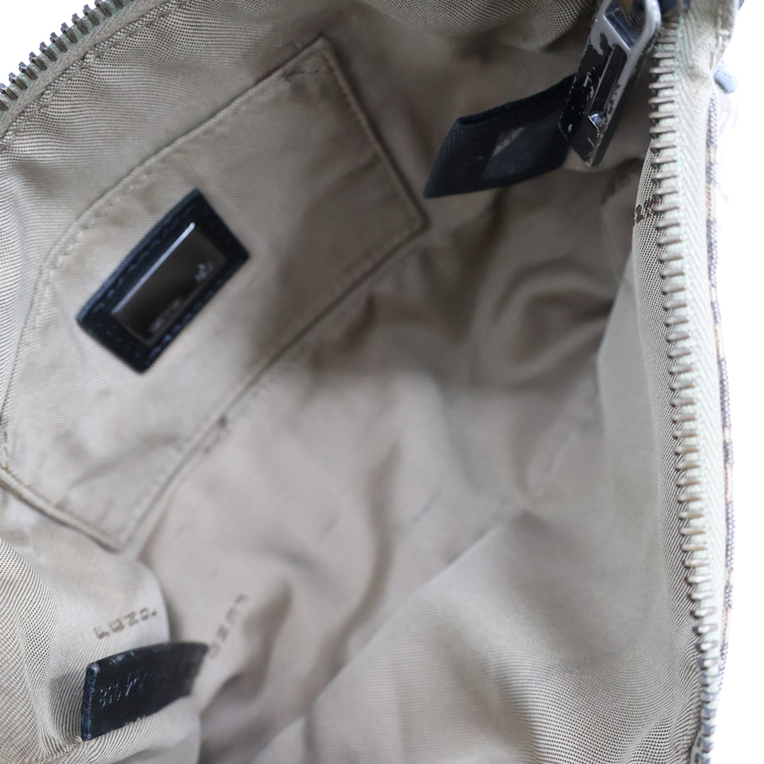 Fendi FF Zucchino Baguette Beige Handbag