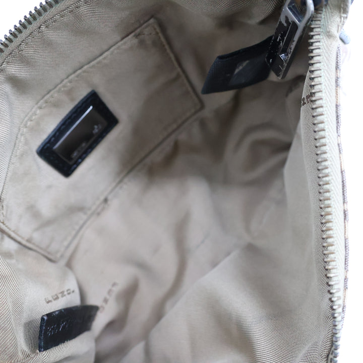 Fendi FF Zucchino Baguette Beige Handbag