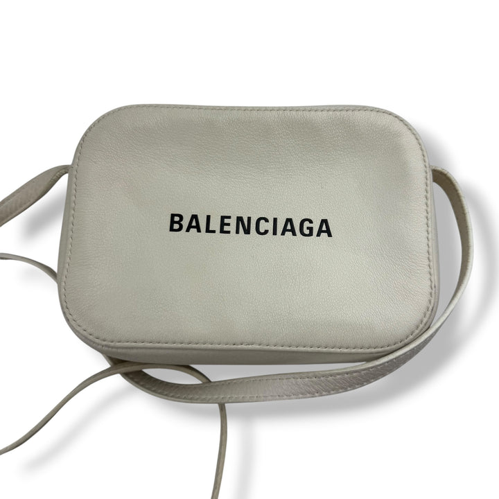 Balenciaga Everyday White Camera XS Leather Crossbody