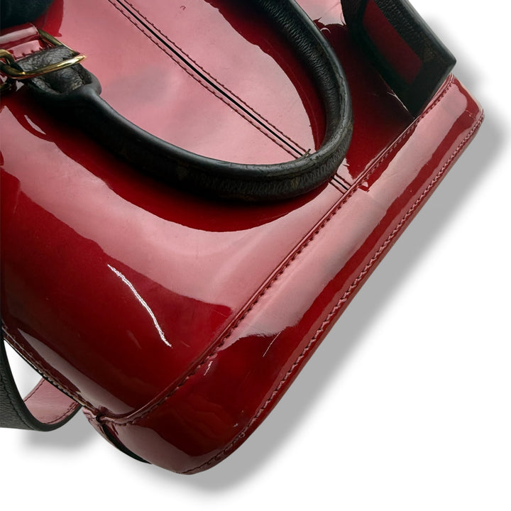 Louis Vuitton Alma BB Red Vernis Patent Leather Monogram Handbag