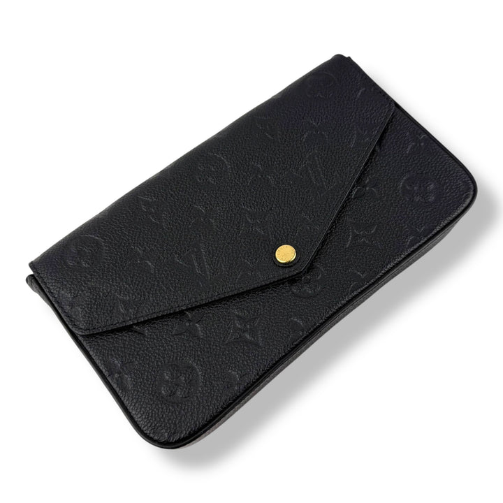 Louis Vuitton Felicie Pochette Black Empreinte Leather Handbag