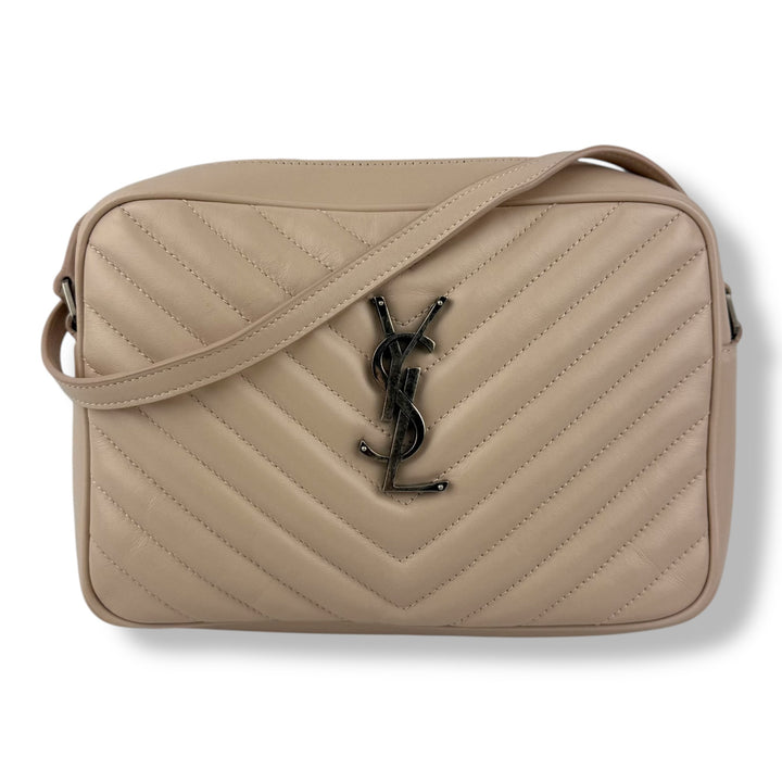 Saint Laurent YSL Pink Lou Quilted Leather Crossbody Handbag