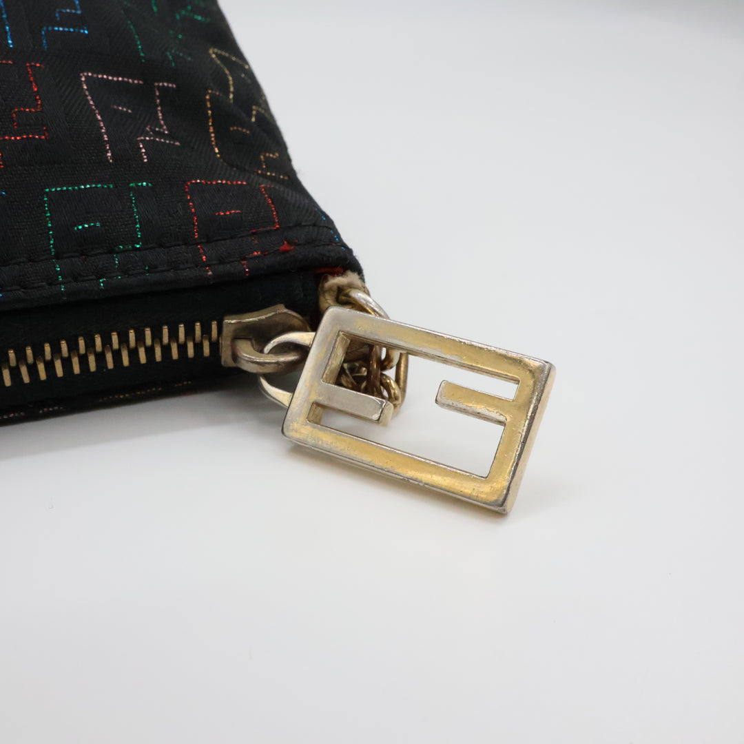 Fendi FF Zucchino Baguette Black/Multi Handbag