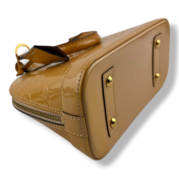 Louis Vuitton Alma BB Beige Vernis Patent Leather Monogram Handbag