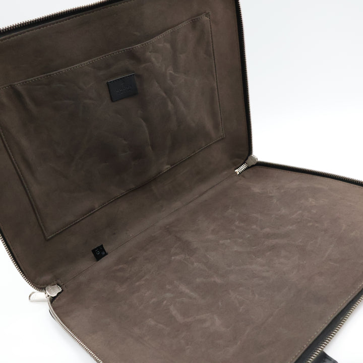 Gucci Guccissima Black Briefcase Business Bag