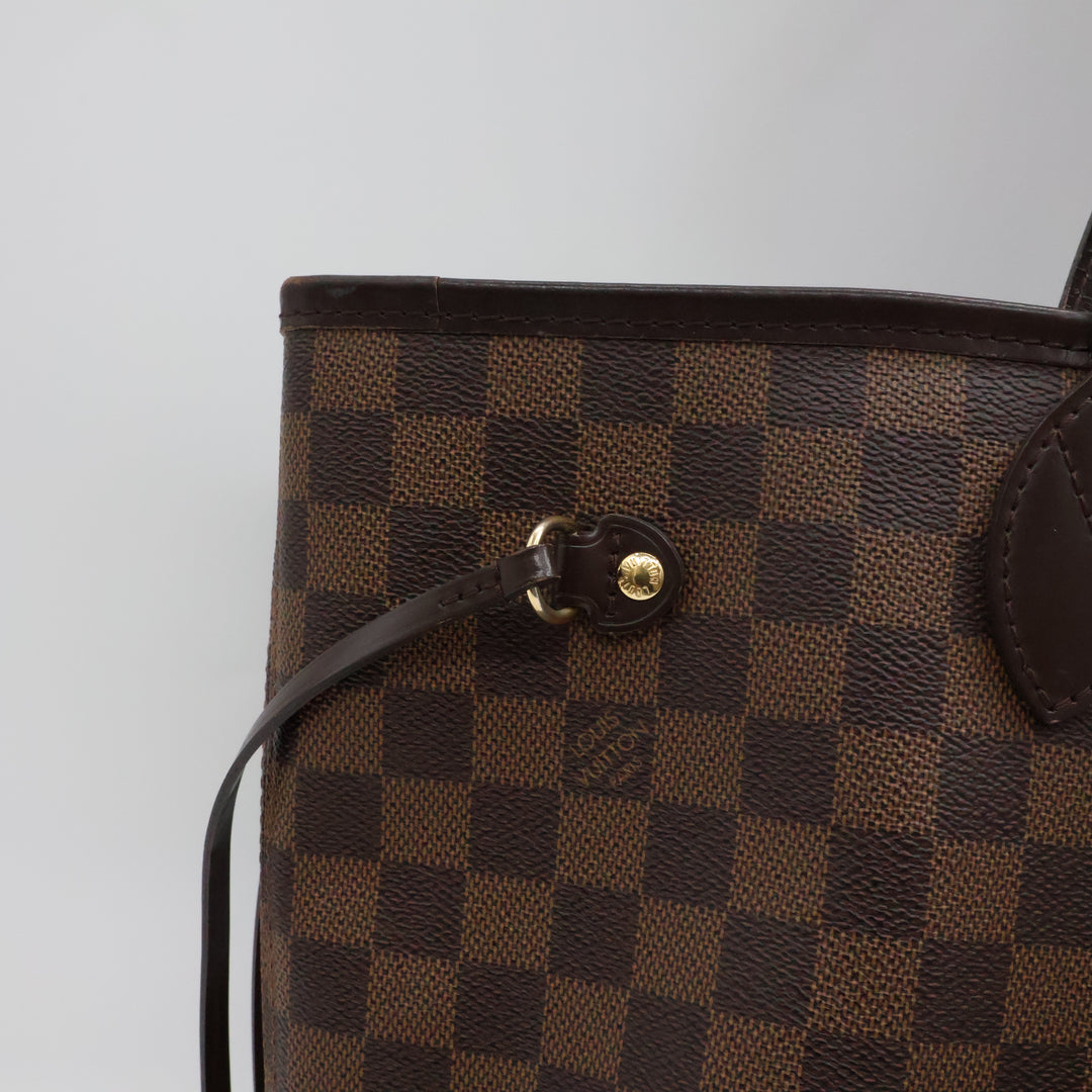 Louis Vuitton Brown Damier Neverfull MM Handbag W/ Clutch Pouch