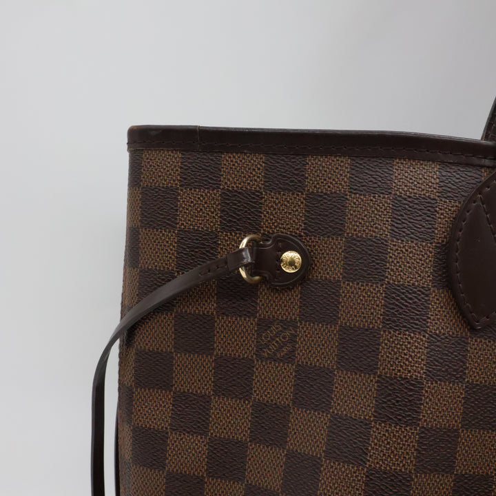 Louis Vuitton Brown Damier Neverfull MM Handbag W/ Clutch Pouch