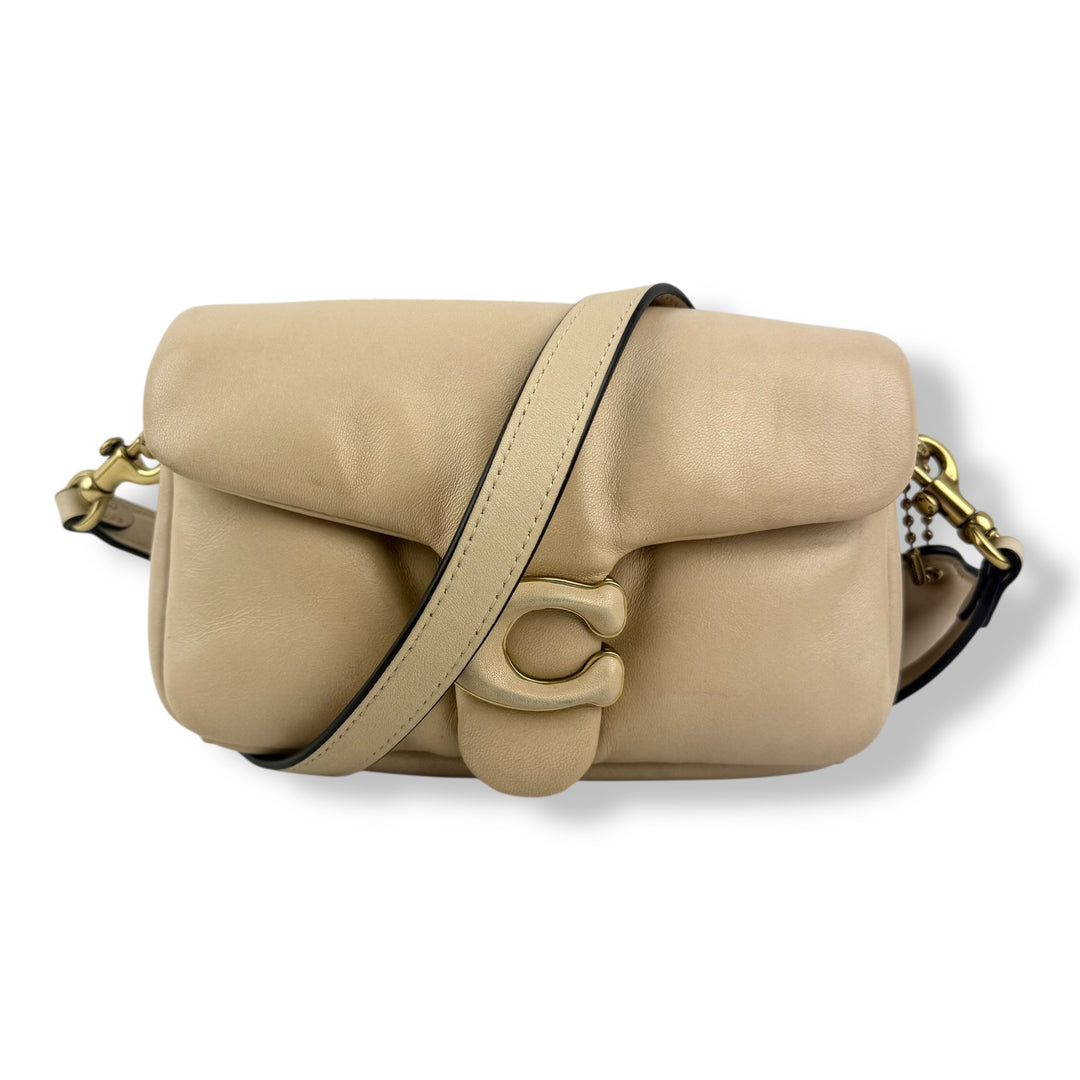 Coach Pillow Tabby 18 Cream Leather Handbag