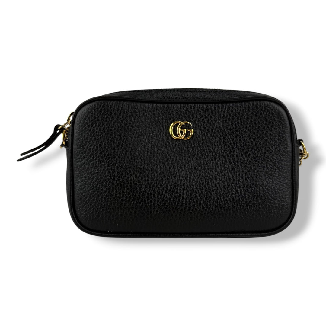 Gucci GG Marmont Black Leather Mini Camera Handbag