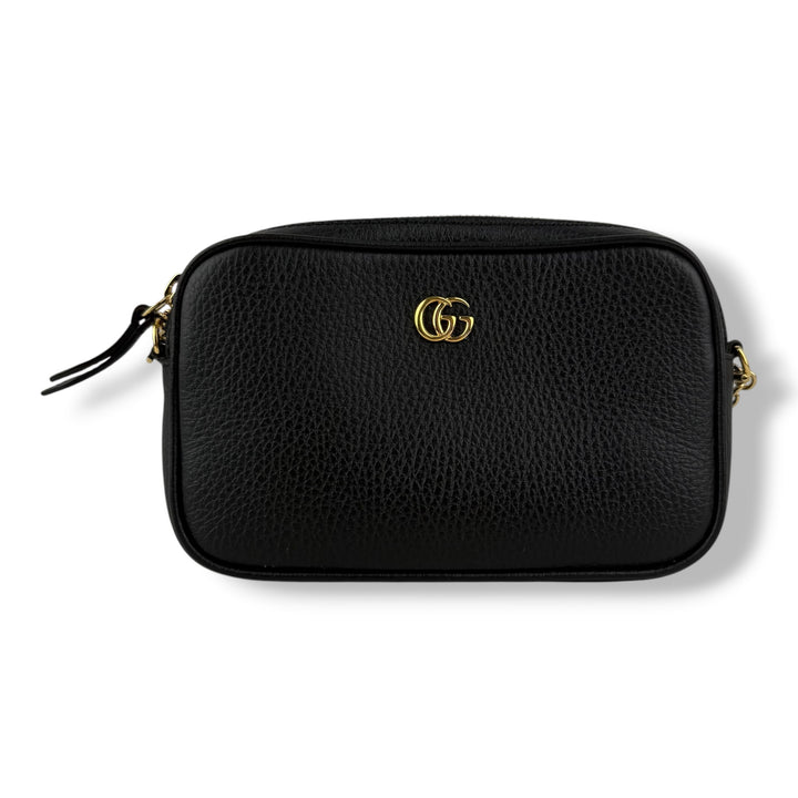 Gucci GG Marmont Black Leather Mini Camera Handbag