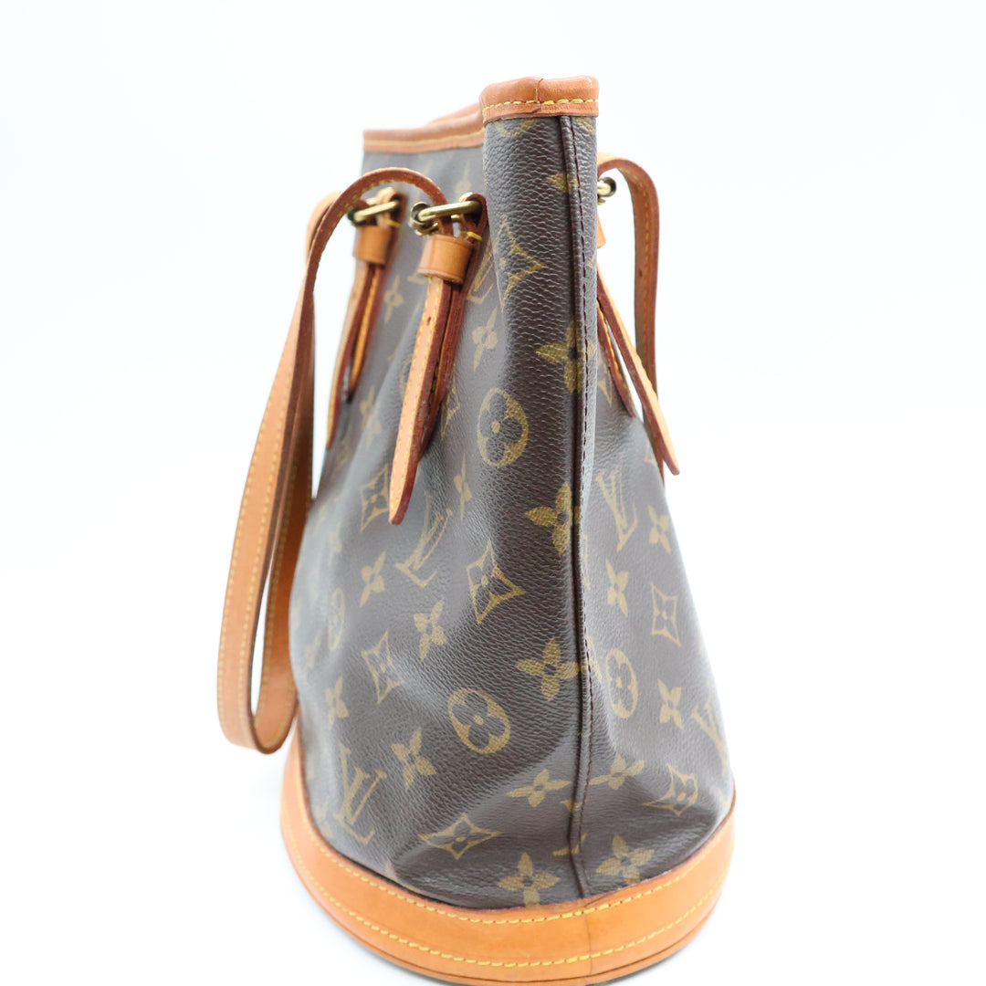 Louis Vuitton PM Bucket Tote Brown Monogram Handbag