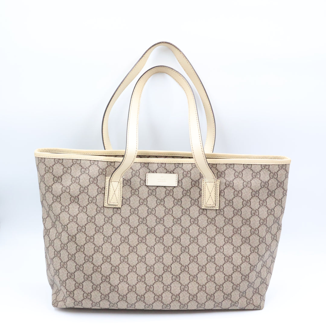 Gucci Canvas Beige\White Tote Handbag