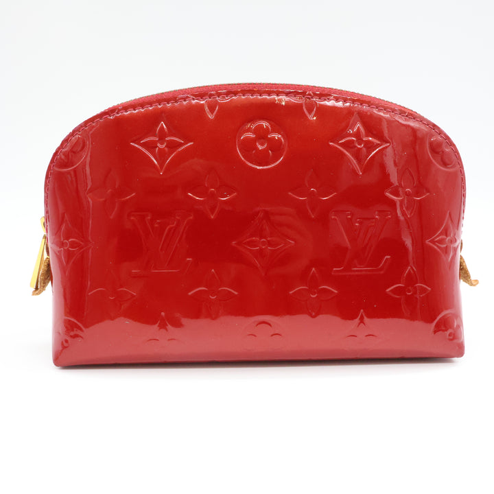 Louis Vuitton Red Vernis Patent Leather Travel Cosmetic PM Pouch