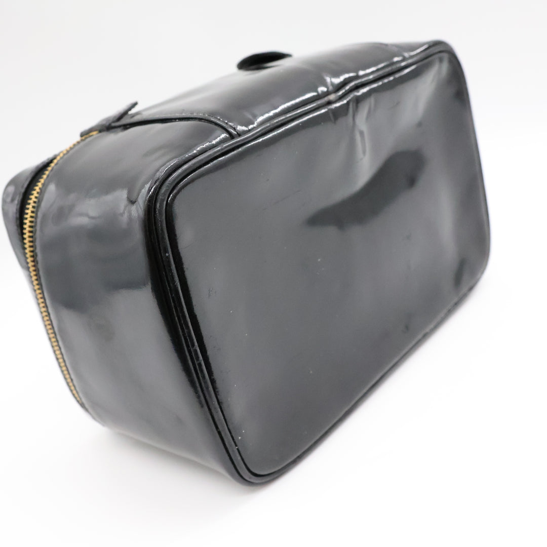 Chanel Black Patent Vanity Bag