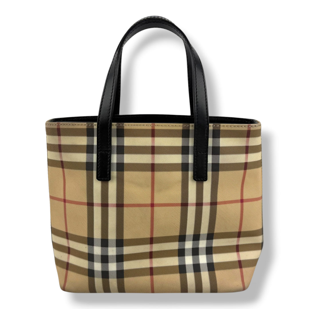 Burberry Nova Check Mini Beige Tote Handbag