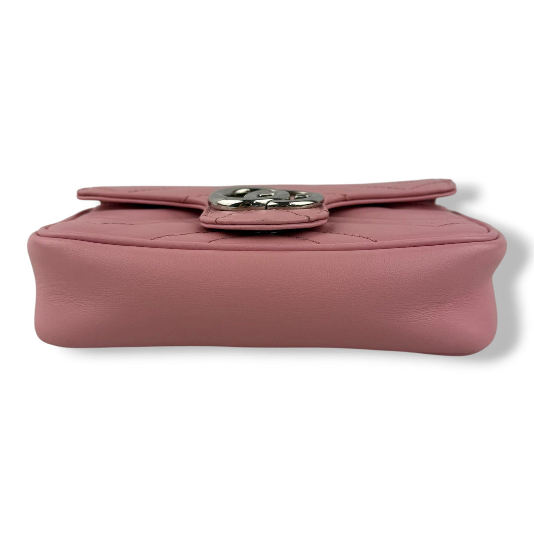 Gucci GG Marmont Pink Leather Super Mini Handbag