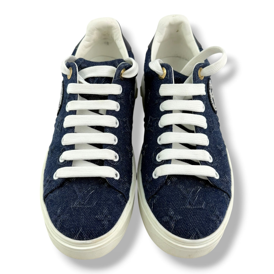 Louis Vuitton Blue/White Monogram Time Out LV UK 5.5 / EU 38.5