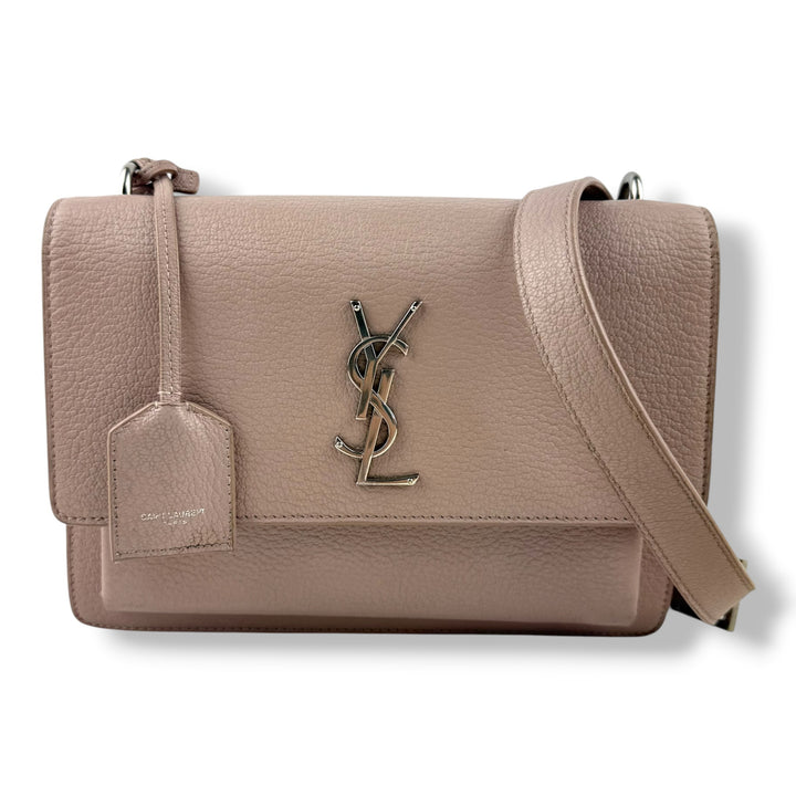 Saint Laurent Grained Calfskin Medium Nude Sunset Handbag