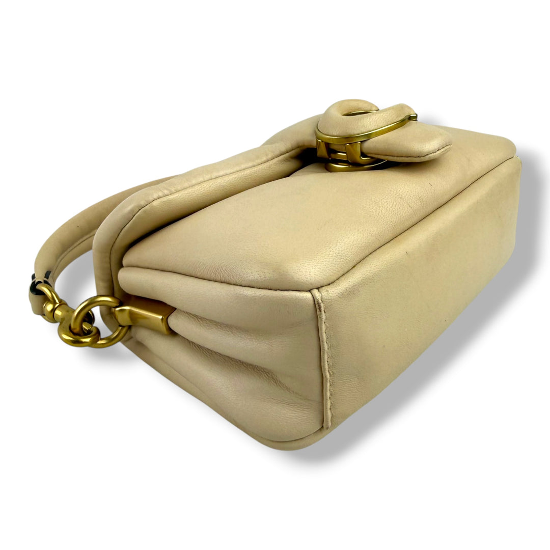 Coach Pillow Tabby 18 Beige Leather Handbag