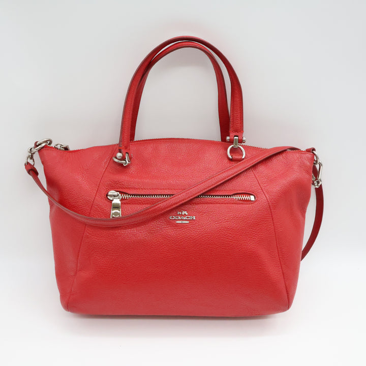 Coach Red Leather Prairie Satchel Handbag