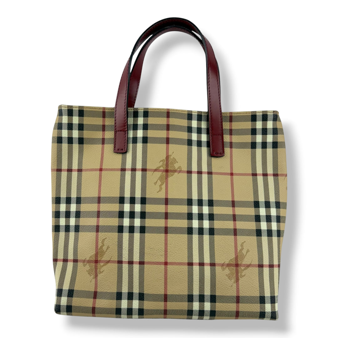 Burberry Beige Haymarket Vintage Check Tote Bag