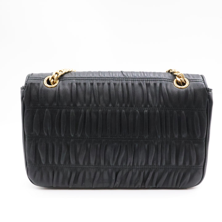 Prada Nappa Gaufre Black Leather Shoulder Handbag