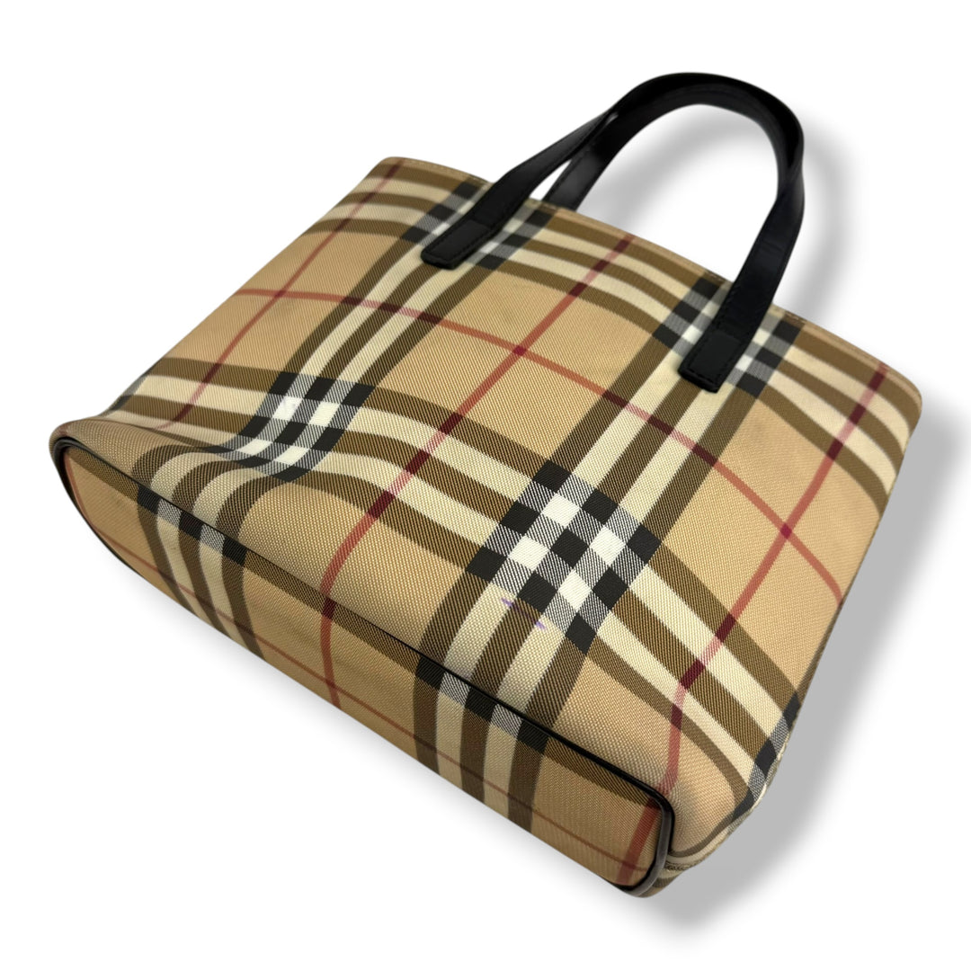 Burberry Nova Check Mini Beige Tote Handbag