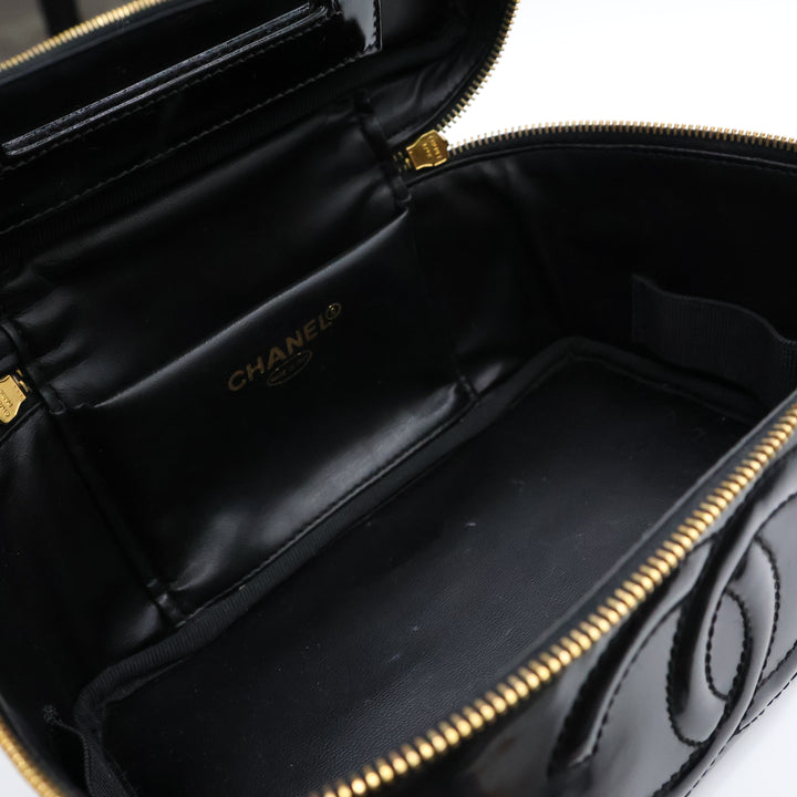 Chanel Black Patent Vanity Bag