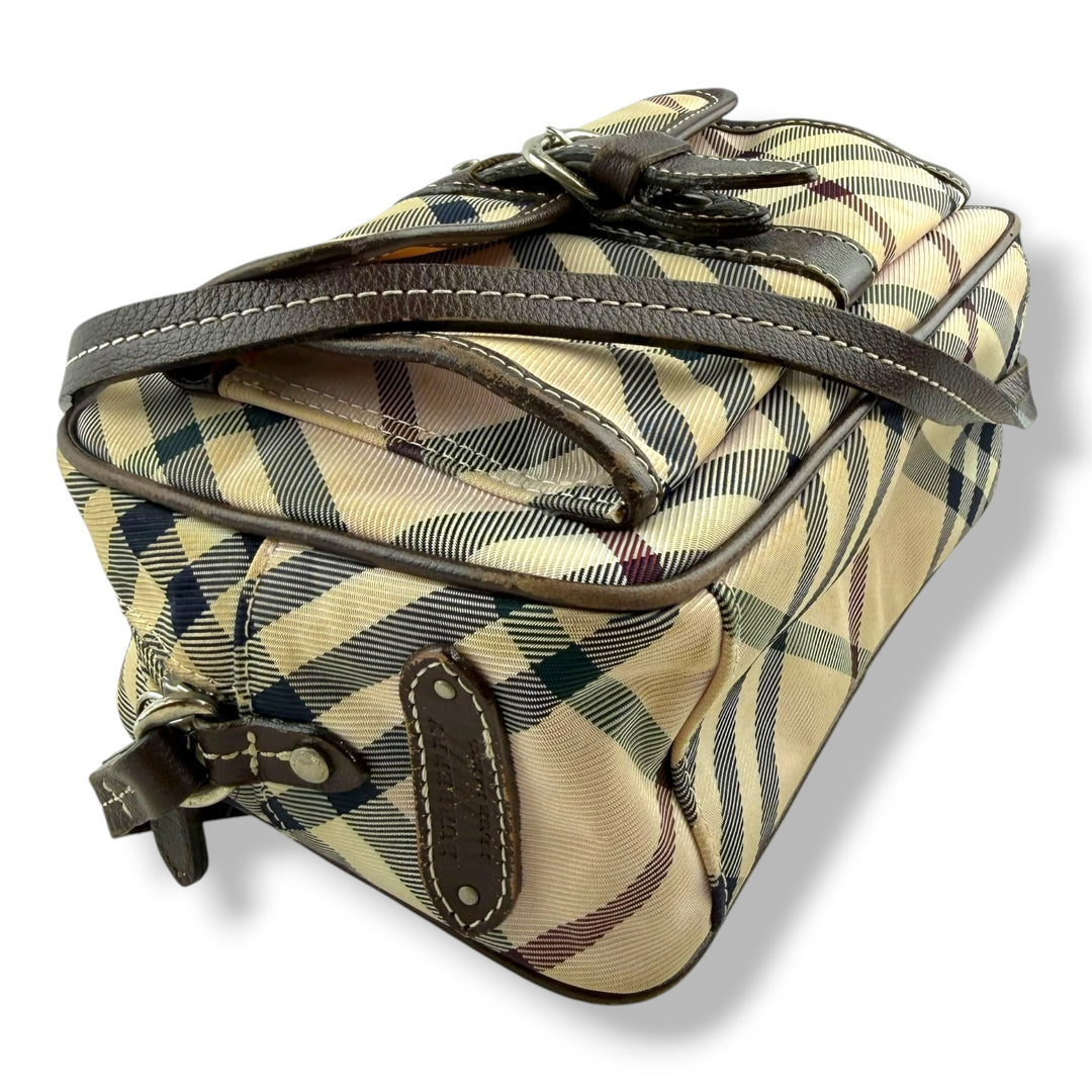 Burberry Beige Vintage Canvas Crossbody Bag