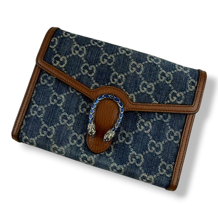 Gucci GG Denim Dionysus Wallet On Chain Handbag
