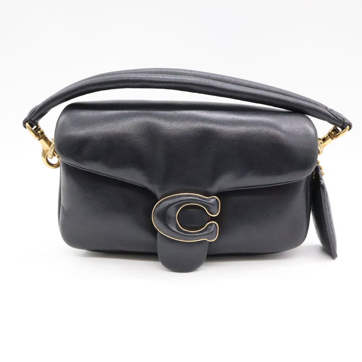 Coach Pillow Tabby 18 Black Leather Handbag